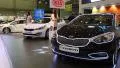 Black KIA Cerato at yearly automotive-show "SIA 2013" in Kiev, Ukraine HD Footage