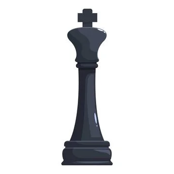 Black king chess piece standing on white background Stock Illustration