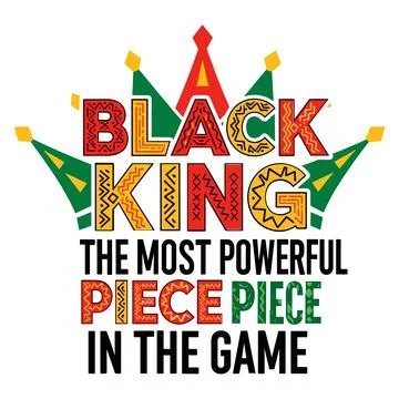 Black King Powerful Afro Typography Vector Illustrazione stock