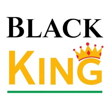 Black King Royal Typography Vector Stock Illustration