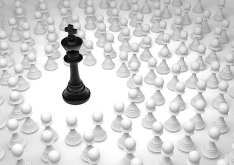 Black king surrounded Иллюстрация