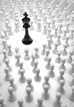 Black king surrounded Stock Illustration