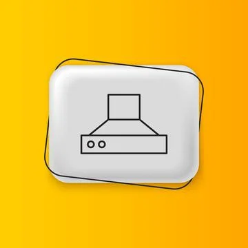 Black Kitchen extractor fan icon isolated on yellow background. Cooker hood.. イラスト素材