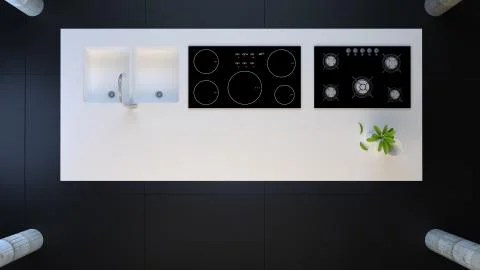 Black Kitchen Stock Illustration