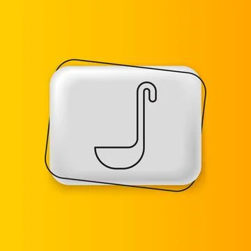 Black Kitchen ladle icon isolated on yellow background. Cooking utensil. Cu.. Stock Illustration
