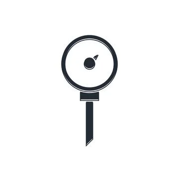 Black Kitchen thermometer icon isolated on white background.  Vector Stock Illustration