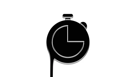 Black Kitchen timer icon isolated on white background. Cooking utensil. 4K Video 動画素材 233872287