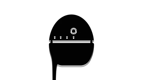 Black Kitchen timer icon isolated on white background. Egg timer. Cooking 動画素材 233977743