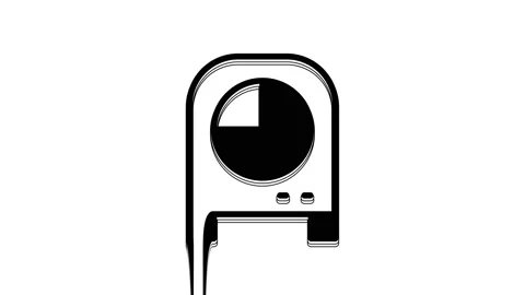 Black Kitchen timer icon isolated on white background. Cooking utensil. 4K Video 動画素材 233977759