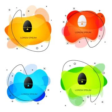 Black Kitchen timer icon isolated on white background. Egg timer. Cooking Stock Illustration