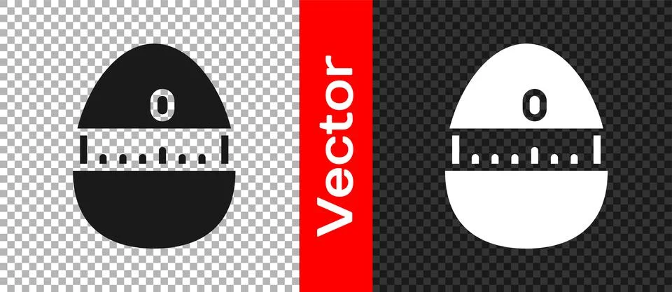 Black Kitchen timer icon isolated on transparent background. Cooking utensil Illustrazione stock