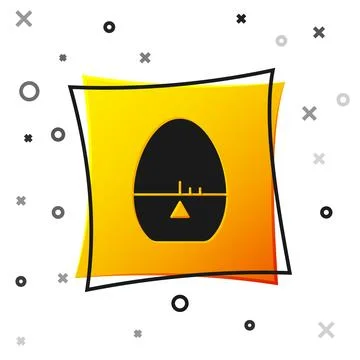 Black Kitchen timer icon isolated on white background. Egg timer. Cooking Stock Illustration