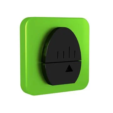 Black Kitchen timer icon isolated on transparent background. Egg timer. Coo.. Stock Illustration