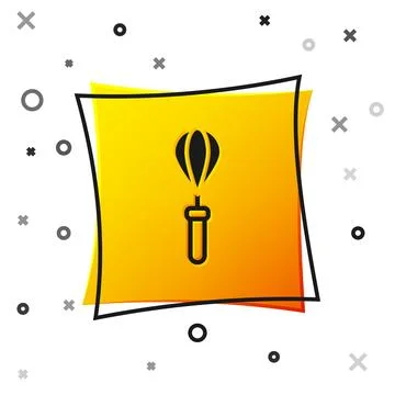 Black Kitchen whisk icon isolated on white background. Cooking utensil, egg.. Stock Illustration