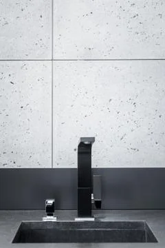 Black kitchen worktop Stock Photos