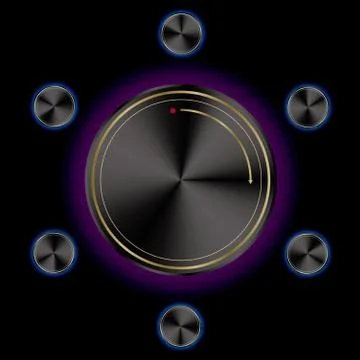 Black knob design. The background is black. Stock Illustration