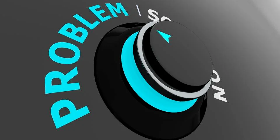 Black knob turn to problem Stockillustratie