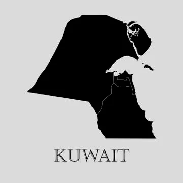 Black Kuwait map - vector illustration Illustrazione stock