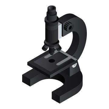 Black lab microscope icon, isometric style Illustrazione stock