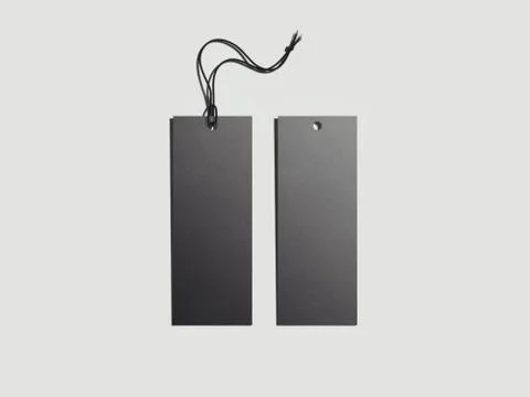 Black label in bright studio. 3d rendering Stock Photos