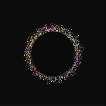 Black label with confetti Stock Illustration
