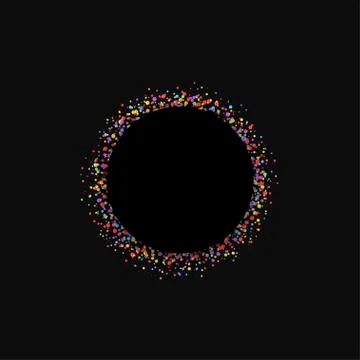 Black label with confetti Stock Illustration