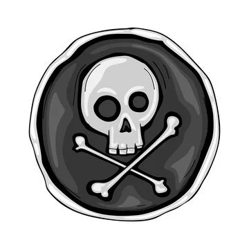 Black label, pirate mark Stock Illustration