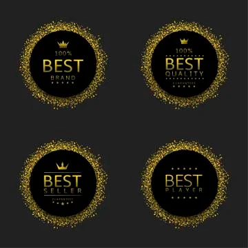 Black labels with confetti Illustrazione stock
