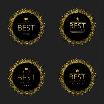 Black labels with confetti Illustrazione stock