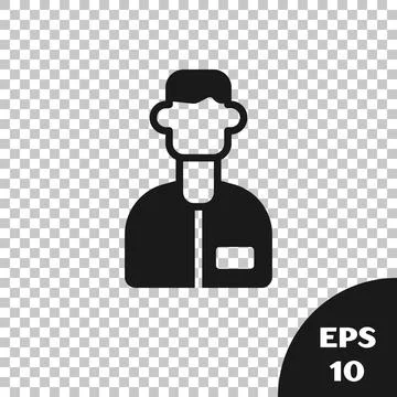 Black Laboratory assistant icon isolated on transparent background. Vector Illustrazione stock
