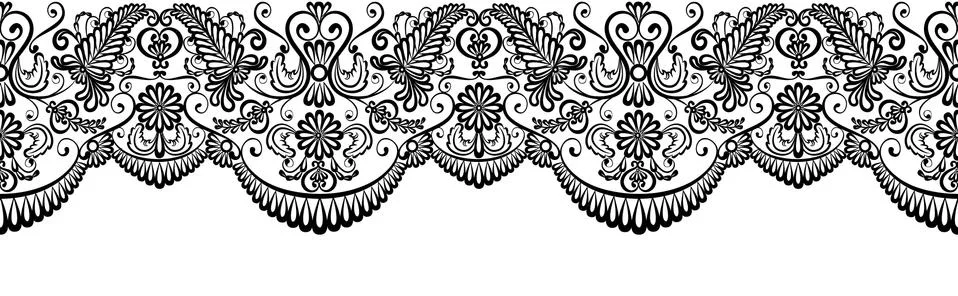 Black lace border Stock Illustration