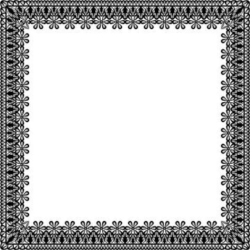 Black lace frame Stock Illustration