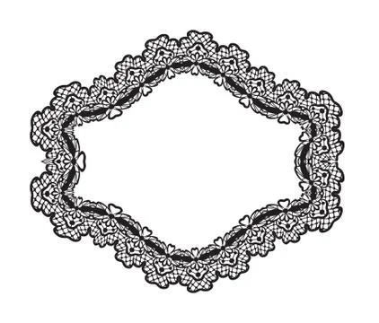 Black lace frame Stock Illustration