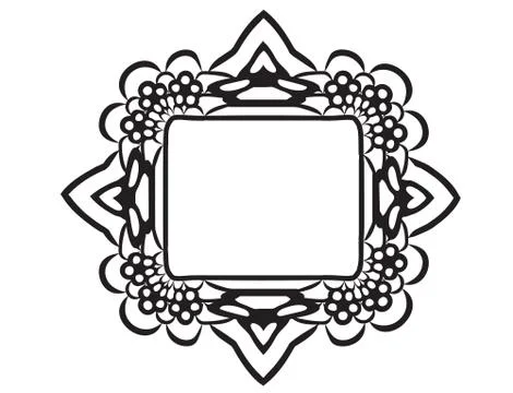 Black lace frame Stock Illustration