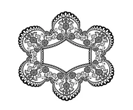 Black lace frame Stock Illustration