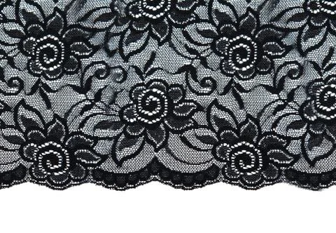 Black lace with pattern with form flower Stock Photos