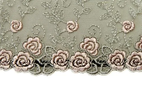 Black lace with pattern rose flowerses Foto stock