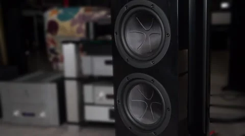 Black lacquered columns. Blurred background. Video stock 52422620
