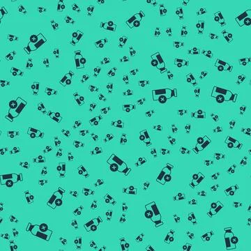 Black Lactose intolerance icon isolated seamless pattern on green background. Stock Illustration