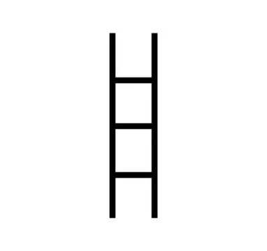 Black ladder on white Stock Illustration
