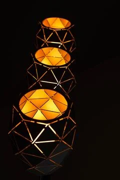 Black lamps with a geometric pattern Stock Photos