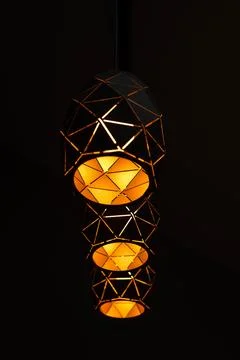 Black lamps with a geometric pattern Stock Photos