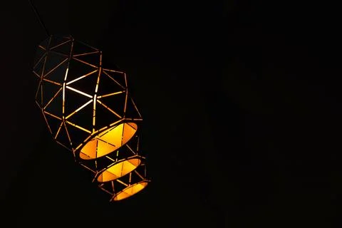 Black lamps with a geometric pattern Stock-Fotos