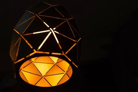 Black lamps with a geometric pattern Stock Photos