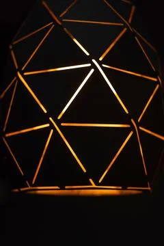 Black lamps with a geometric pattern Stock Photos