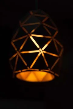 Black lamps with a geometric pattern Stock Photos