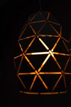 Black lamps with a geometric pattern Stock Photos