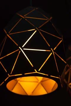 Black lamps with a geometric pattern Stock Photos