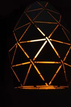 Black lamps with a geometric pattern Stock Photos