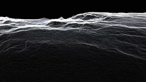 Black landscape rendering Stock Footage 134038894